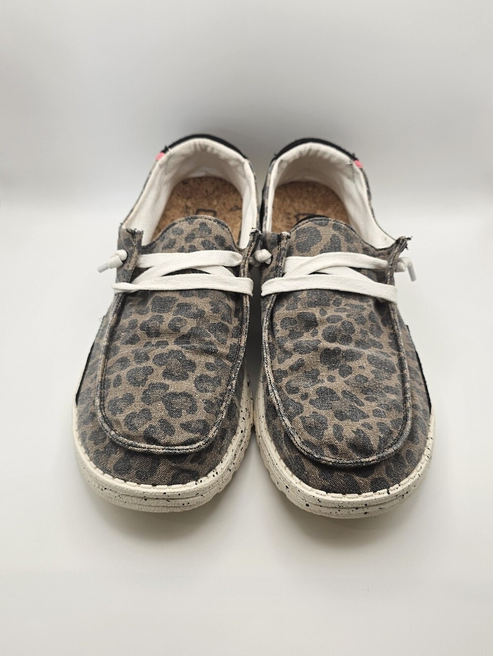 Hey Dude Women's Leopard Print Sneakers in Brown and Black